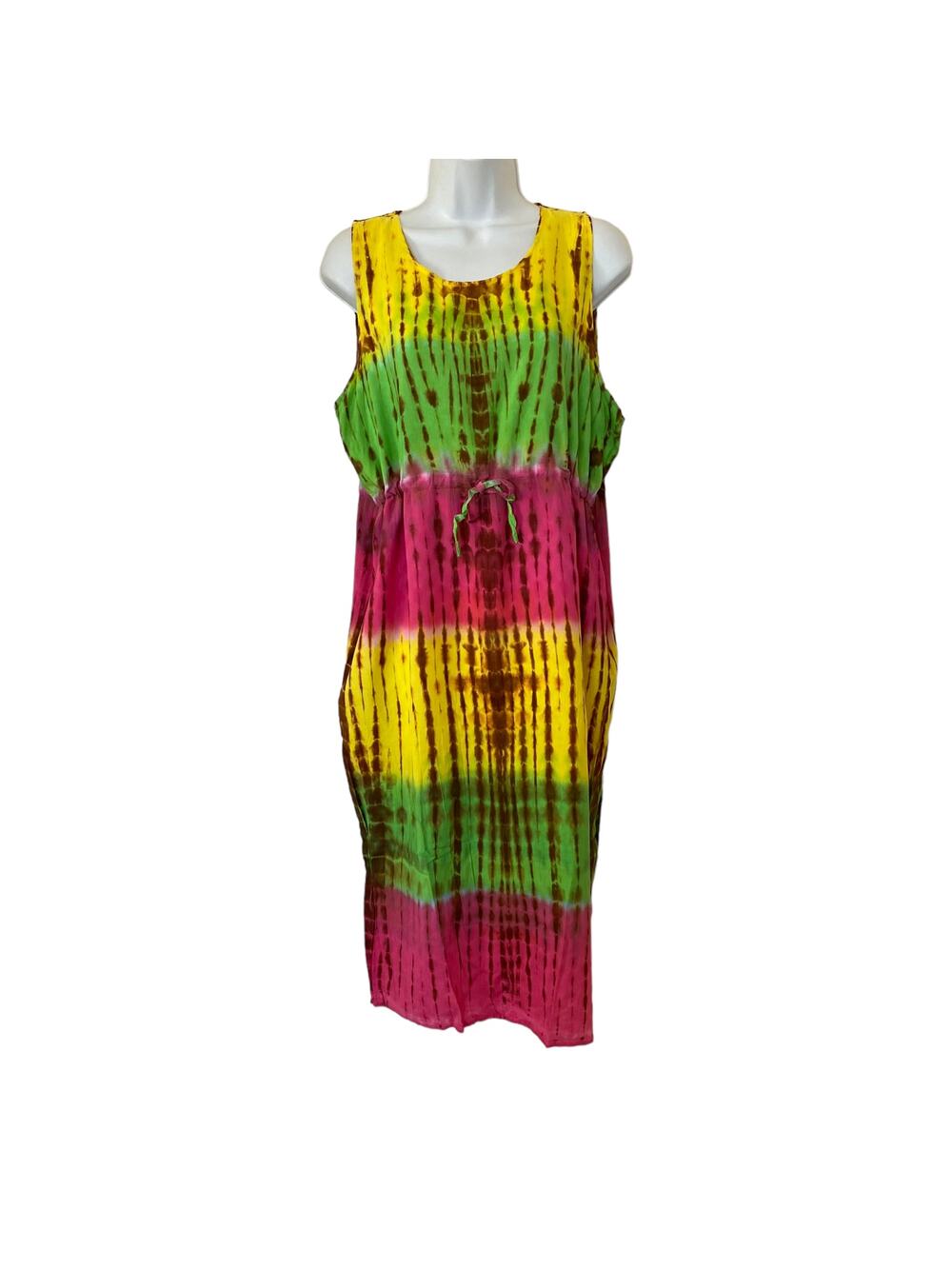 NWT Women’s Hawaii Aloha State Tie Dye String Dress Sundress Coverup One Size